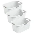 Produktbild: Rotho Country 3er-Set Wäschekorb 40l, Kunststoff (PP) BPA-frei, grau/weiss, 40l (58.0 x 38.9 x 25.1 cm)