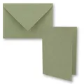 Produktbild: NEUSER PAPIER 10x grünes Vintage Kraftpapier Falt-Karten Set mit Umschlägen DIN A6-10,5 x 14,8 cm - Grün - Recycling - Klapp-Karten - blanko