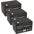 Produktbild: Multipower - 3x 12V 12Ah blei akku batterie für elektrofahrrad elektroscooter e-bike usv mp