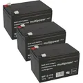 Produktbild: Multipower - 3x 12v 12ah Blei Akku Batterie Für Elektrofahrrad Elektroscooter E-bike Usv Mp