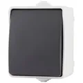 Produktbild: REV AquaBase, Lichtschalter. Ausschalter - Wechselschalter 1-polig, Feuchtraum, spritzwassergeschützt IP54, Aufputz, grau
