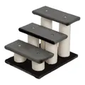 Produktbild: PawHut Tiertreppe Katzentreppe 3 Stufen Hundetreppe Treppe für Katze und Hunde Plüsch Dunkelgrau 45 x 35 x 34 cm