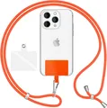 Produktbild: HoldMe Air Edition - Universal Lanyard mit 2 Pads & Karabinerhaken (silber) - 160cm Handyband zum Umhängen - Orange