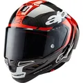 Produktbild: Alpinestars Supertech R10 Element Carbon Helm, schwarz-weiss-rot, Größe L für Männer