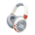Produktbild: JBL Junior 470 NC, Kabellose Over-Ear Bluetooth-Kopfhörer mit Active-Noise-Cancelling für Kinder, Mikrofon, 50 h Wiedergabe, JBL Safe Sound, geringer Lautstärke, simpler Bedienung und Stickern, Weiß