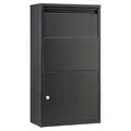 Produktbild: Haussmann Paketbriefkasten Box 391 Grey, Großer Briefkasten, Box für Paket, Briefkästen, Postbox, Kontaktlose Zustellung für Pakete, Zylinderschloss inkl. 4 Schlüssel, Anti Diebstahl Klappe…