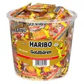 Produktbild: Haribo Goldbären Minis, je 9,8g, 100 Minibeutel, in Dose
