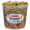 Produktbild: 24 Dosen Haribo Goldbären  Fruchtgummi Minibeutel a 100 x 9,8g Karneval