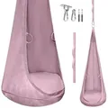 Produktbild: MAMOI® Hängesessel Kinder aus Velvet – Hängekokon & Cocoon Hängehöhle für Kinder, Hängesack mit Kissen & Haken, weicher Velvet-Sitz, Kinde... - Rosa