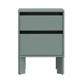 Produktbild: Forte Tahoe Nachtschrank 50, minimalistischer Nachttisch mit Schublade und diagonal gesetzten Beinen, Schlafzimmer, Holzwerkstoff, Salbei, 48,2 cm breit x 47,5 cm hoch x 41,4 cm tief