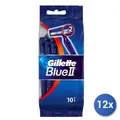 Produktbild: 12X Bundle Gillette Rasierer Einweg Blau Ii 10 Stück Sack