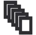 Produktbild: nielsen Conservation Passepartout Karton 1,5 mm | 5er Set | Außenformat 18x24 cm für Bildformat 10x15 cm | Schwarz | glatte Oberfläche