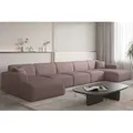 Produktbild: Wohnlandschaft Sofa U-Form CELES PREMIUM XL in Stoff Scala Lavendel - Rosa