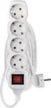 Produktbild: EMOS Steckdosenleiste 4-fach mit Schalter, 3 m Kabel 1,5 mm, weiß, Steckdosen 45° gedreht, Schuko mit erhöhtem Berührungsschutz, für Innen, P1423R