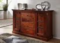 Produktbild: Kolonialstil Sideboard massiv Kommode Schrank Natur Akazienholz dunkel 150x89