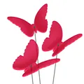 Produktbild: SUNPLAY Sonnenfänger Ø10cm 3er-Set Suncatcher Gartenstecker Schmetterlinge ROT