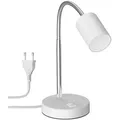 Produktbild: ledscom.de Tischleuchte WAIKA Schwanenhals Schalter weiß matt + LED Lampe weiß 3-Stufen Dimmen 609lm