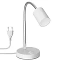 Produktbild: ledscom.de Tischleuchte WAIKA Schwanenhals Schalter weiß matt + LED Lampe weiß 3-Stufen Dimmen 609lm