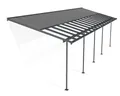 Produktbild: Canopia by Palram Sierra Cabrio Terrassenüberdachung 295x1044cm – Grauer Aluminiumrahmen, Verstellbares Schiebe-Dachsystem, Doppelstegplatten in Grau Opal, UV-beständig & Wetterfest