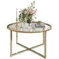 Produktbild: Lookway Couchtisch, Gold, Glas, Rund, 70x44.4x70 cm, Wohnzimmer, Wohnzimmertische, Couchtische