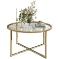 Produktbild: COUCHTISCH CIRI-X mit Glasplatte und goldener Basis