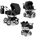 Produktbild: Zwillingskinderwagen 3 in 1 City Twin inkl. Autositze - 15 Teile - in 19 Farben