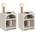 Produktbild: Set Aus 2 Organischen Nachttischen Alesia Beige Mit Marmoreffekt 2 Fächer