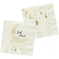 Produktbild: Eid Mubarak Ramadan Dekoration - Servietten Gold Weiß 33x33 cm 20 Stück - Eid...