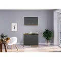 Produktbild: Respekta Miniküche Miniküche, Grau, Eiche, Kunststoff, 1 Schublade(n) Schubladen, nur wie online abgebildet bestellbar, 100x87x60 cm, Made in Germany, links aufbaubar, rechts aufbaubar, Küchen, Miniküchen
