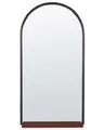 Produktbild: Deko-Wandspiegel silber halbrund 40x67 cm mit Rahmen schwarz Ablage kupfer Domme