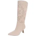 Produktbild: Ital-Design Kniehohe Stiefel mit Aussparungen und Absatz für Damen Sommerboots (91261239) Pfennig-/Stilettoabsatz Stiefel in Beige beige|braun 37 EU