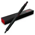 Produktbild: 600 Gel Pen | 0.55 mm | Black Ink | Black Metal Body Pen | Non-Slip Knurled Grip & Hexagonal Barrel | Refillable