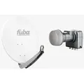 Produktbild: Fuba Sat Anlage 4 Teilnehmer | Satellitenschüssel Komplettset - DAA 650 W Sat-Schüssel 60x65cm Alu weiß + Fuba DEK 417 Quad LNB 4 Teilnehmer (DVB-S