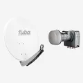 Produktbild: Fuba Sat Anlage 4 Teilnehmer | Satellitenschüssel Komplettset - DAA 650 W Sat-Schüssel 60x65cm Alu weiß + Fuba DEK 417 Quad LNB 4 Teilnehmer (DVB-S2, HDTV, UHD 4K/8K, 3D) mit LTE-Störfilter