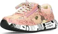 Produktbild: Laura Vita Damen Sneaker Leder Blumenmuster Schrift Reißverschluss Burton 1123, Größe:39 EU, Farbe:Rosa
