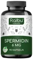 Produktbild: Spermidin Kapseln Hochdosiert, 6 mg Spermidin pro Kapsel, Aus Weizenkeimextrakt - RAIBU