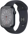 Produktbild: Apple Watch 8 GPS Midnight Alu 45mm, Black Silicon Band,Hervorragend-Refurbished