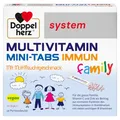 Produktbild: Doppelherz system MULTIVITAMIN MINI-TABS family – Nährstoffe für die ganze Familie – Vitamin C und Zink für das Immunsystem – 20 Portionsbeutel