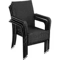 Produktbild: tectake® Rattanstuhl Girona widerstandsfähig 58 x 67 x 90 cm, Belastbarkeit 120 kg - Schwarz