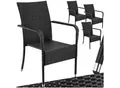 Produktbild: tectake® Rattanstuhl, widerstandsfähig, bodenschonend, stapelbar, 58 x 67 x 90 cm, Belastbarkeit 120 kg