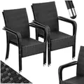 Produktbild: tectake® Rattan Stühle Esszimmer Outdoor, Stapelstühle, Gartenmöbel Set, Gartenstühle stapelbar, Outdoor Küche, Terrasse, Wintergarten Möbel, Korbsessel Armlehne, Terrassenmöbel - 4er Set