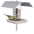 Produktbild: Relaxdays Vogelfutterhaus, Silber, Metall, Kunststoff, 17.5x167x17 cm, Gartenzubehör, Gartenpflege, Vogelhäuser