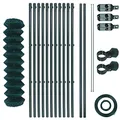 Produktbild: Maschendrahtzaun-Gartenzaun-Set verzinkt und grün beschichtet Maschenweite 6 x 6 cm, Zaunset, Drahtzaun, Maschendraht, Komplettset, Zaun-Set (1,5 x 25 m)