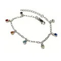 Produktbild: Armband 925/- Silber rhodiniert Zirkonia multicolor beweglich Farbverlauf Regenb