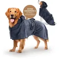 Produktbild: FLUFFINO® Hundebademantel FLUFFINO Hundebademantel, Saugfähig und schnelltrocknend mit Klettverschluss beige|blau|bunt 69 cm x 70 cm