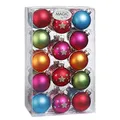 Produktbild: Inge Glas Magic Weihnachtskugeln verziert Sterne | Christbaumkugeln Sortiment 28-teilig Kugeln 6cm | Echtes Glas (Mille Fiori | Mehrfarbig bunt)