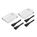 Produktbild: Haushalt International Grillpfanne 21x12,8x2cm Edelstahl 2er Set, Silber/schwarz