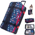 Produktbild: Trolley Damen Reisetasche Elephant 80 XXL groß Reisetrolley 13026 Flower Blau +g