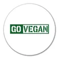 Produktbild: Huuraa Aufkleber Go Vegan Modern 10cm rund Sticker Geschenkidee