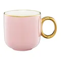 Produktbild: Kaffeebecher Gold Becher Kaffeetasse Porzellan Tasse Royal rosa 380 ml